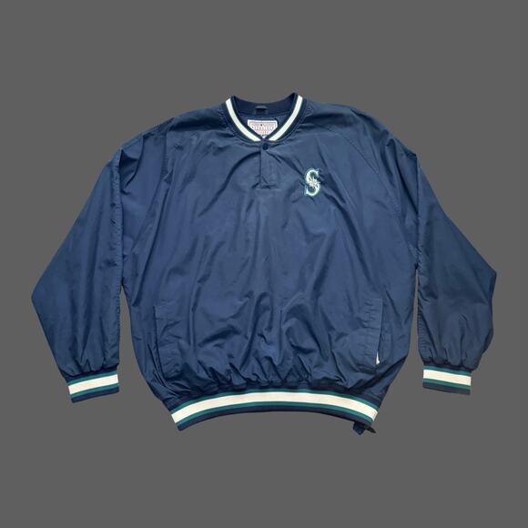 Starter 90s VTG Seattle Mariners MLB Navy Lined Warmup Jacket Size 2XL GUC - Picture 1 of 12